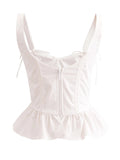 Women's Bow Tops Fashion Designer Corset Square Collar Singlets-Women's Tops Fashion Designer Singlets
