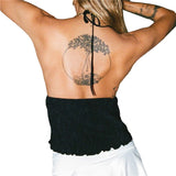 Women's Bowknot Lace-Up Crop Tank Tops Corset Fashion Designer S-L Singlets