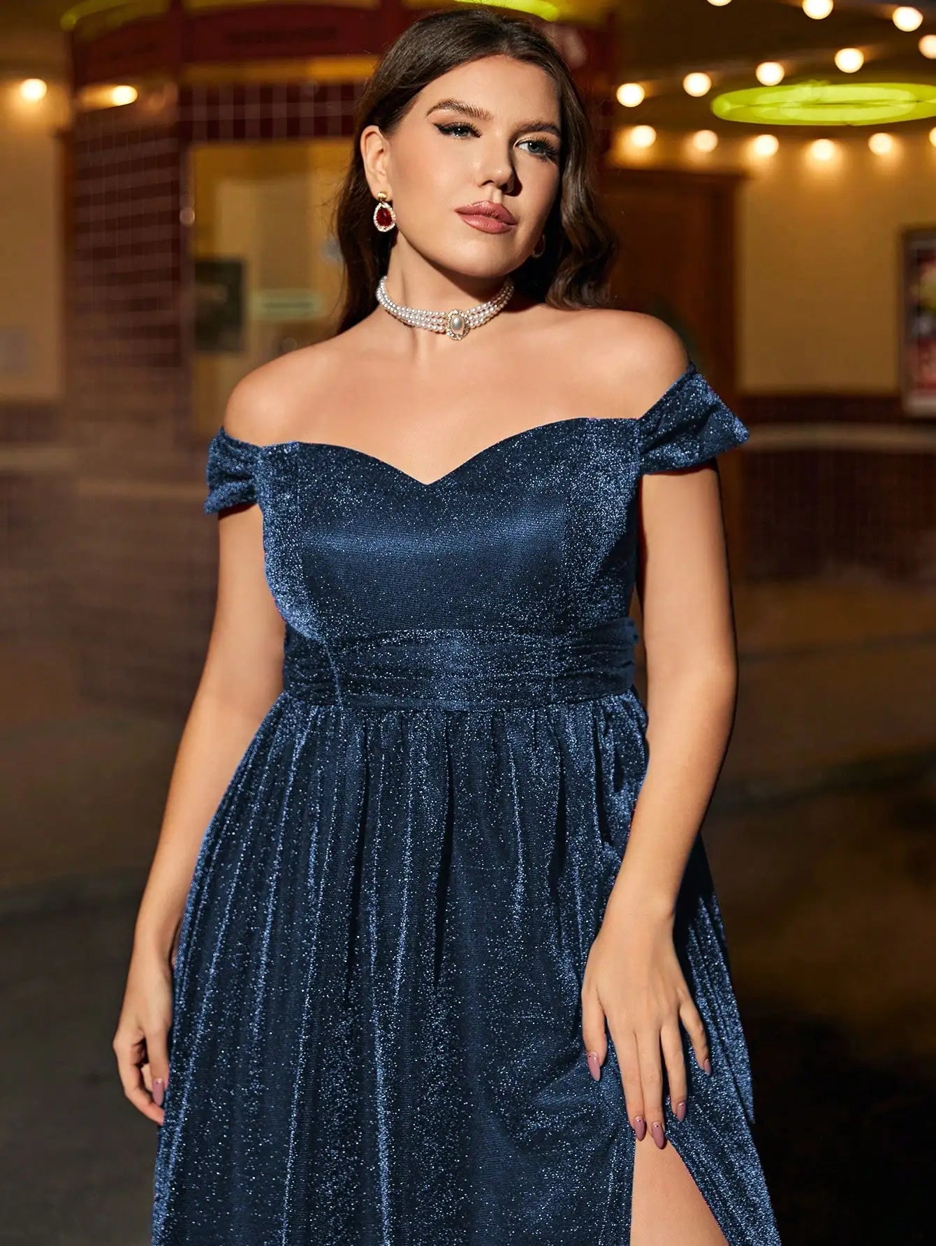 Bridesmaid Dress Plus Size Designer Cocktail Dresses Plus Size, Women's Plus Size Rose Jacquard Flared Sleeve Bridesmaid Dress Plus Size Designer Cocktail Dresses Plus Size, Women's Plus Size Rose Jacquard Flared Sleeve