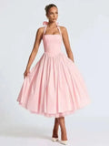 Women's Bubble Halter Fashion Designer Mini Dresses (Short)