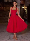 Women's Bubble Halter Fashion Designer Mini Dresses (Short)