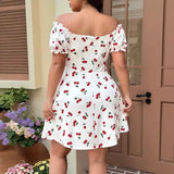 Women's Bubble Sleeve 1-5XL Designer Fashion Short Dresses (Plus Size)-Women's Tops Fashion Designer Plus Size Singlets-International Women's Clothing