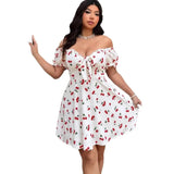 Women's Bubble Sleeve 1-5XL Designer Fashion Short Dresses (Plus Size)-Women's Tops Fashion Designer Plus Size Singlets-International Women's Clothing
