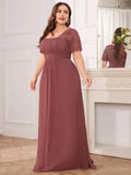 Women's Bust Ruched Chiffon Fashion Designer Long Dresses (Plus Size)