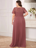 Women's Bust Ruched Chiffon Fashion Designer Long Dresses (Plus Size)