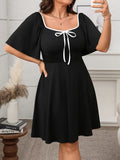 Women's Butterfly A-Line Fashion Designer 1-5XL Short Dresses (Plus Size)