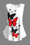 Women's Butterfly Printed Tops Fashion Designer Singlets (Plus Size)
