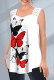 Women's Butterfly Printed Tops Fashion Designer Singlets (Plus Size)
