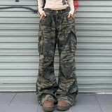 Women's Button Fly Camo S-XL Baggy Fashion Designer Cargo Pants
