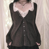 Women's Button Up Fashion Designer Knitted Cardigan-Women's Fashion Designer Jerseys Tops