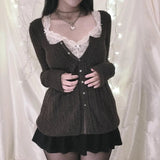 Women's Button Up Fashion Designer Knitted Cardigan-Women's Fashion Designer Jerseys Tops