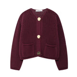 Women's Button Up Loose Knitted Fashion Designer Cardigans