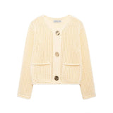 Women's Button Up Loose Knitted Fashion Designer Cardigans