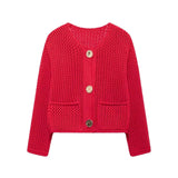 Women's Button Up Loose Knitted Fashion Designer Cardigans