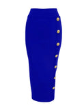 Women's Button XS-2XL Bodycon Fashion Designer Skirts (Long)