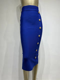 Women's Button XS-2XL Bodycon Fashion Designer Skirts (Long)