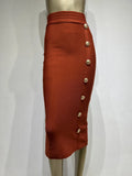 Women's Button XS-2XL Bodycon Fashion Designer Skirts (Long)
