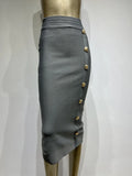 Women's Button XS-2XL Bodycon Fashion Designer Skirts (Long)
