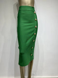 Women's Button XS-2XL Bodycon Fashion Designer Skirts (Long)