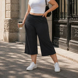 Women's Calf Length Fashion Designer Capri 5-9XL Pants (Plus Size)