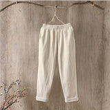 Women's Capris Cotton 1-5XL Fashion Designer Linen Pants (Plus Size)