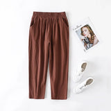 Women's Capris Cotton 1-5XL Fashion Designer Linen Pants (Plus Size)