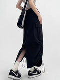 Women's Cargo Fashion Designer 2-5XL Long Skirts (Plus Size)-Women's Fashion Designer Plus Size Skirts-black-Women&#x27;s fashion designer plus size clothes