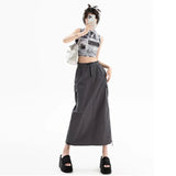 Women's Cargo Drawstring High Waist Fashion Designer Skirts (Midi)-Women's Fashion Designer Skirts