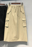 Women's Cargo Fashion Designer 2-5XL Midi Skirts (Plus Size)-Women's Fashion Designer Plus Size Skirts-Khaki-Women&#x27;s fashion designer plus size clothes