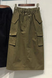 Women's Cargo Fashion Designer 2-5XL Midi Skirts (Plus Size)-Women's Fashion Designer Plus Size Skirts-army green-Women&#x27;s fashion designer plus size clothes