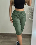 Women's Cargo Fashion Drawstring Designer Fashion 3/4 Pants