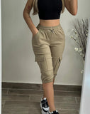 Women's Cargo Fashion Drawstring Designer Fashion 3/4 Pants