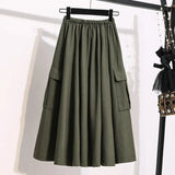 Women's Cargo Fashion Drawstring M-3XL High Waist Designer Skirts (Midi)