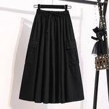 Women's Cargo Fashion Drawstring M-3XL High Waist Designer Skirts (Midi)