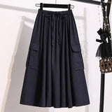 Women's Cargo Fashion Drawstring M-3XL High Waist Designer Skirts (Midi)
