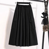 Women's Cargo Fashion Drawstring M-3XL High Waist Designer Skirts (Midi)