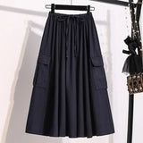 Women's Cargo Fashion Drawstring M-3XL High Waist Designer Skirts (Midi)