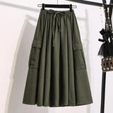 Women's Cargo Fashion Drawstring M-3XL High Waist Designer Skirts (Midi)