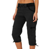 Women's Cargo S-3XL Fashion Drawstring Designer Fashion 3/4 Pants-Women's Fashion Designer Leggings / Pants-black-Women&#x27;s fashion designer plus size clothes