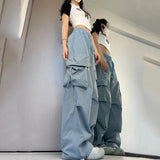 Women's Cargo Wide Leg High Waist Fashion Designer Pants