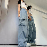 Women's Cargo Wide Leg S-3XL High Waist Fashion Designer Pants-Women's Fashion Designer Leggings / Pants-Women&#x27;s fashion designer plus size clothes