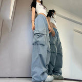 Women's Cargo Wide Leg S-3XL High Waist Fashion Designer Pants-Women's Fashion Designer Leggings / Pants-Women&#x27;s fashion designer plus size clothes