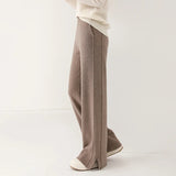 Women's Cashmere High Waist Fashion Designer Formal Pants