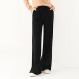 Women's Cashmere High Waist Fashion Designer Formal Pants