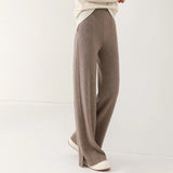 Women's Cashmere High Waist Fashion Designer Formal Pants