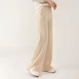 Women's Cashmere High Waist Fashion Designer Formal Pants