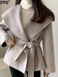 Women's Cashmere Lapel Fashion Designer Woolen Office Jackets-Women's Fashion Designer Jackets-International Women's Clothing