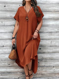 Women's Casual 1-5XL Fashion Designer High Low Long Dresses (Plus Size)