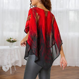 Women's Chiffon 2-5XL Blouse Fashion Designer Tunic T-Shirts (Plus Size)