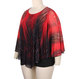 Women's Chiffon 2-5XL Blouse Fashion Designer Tunic T-Shirts (Plus Size)